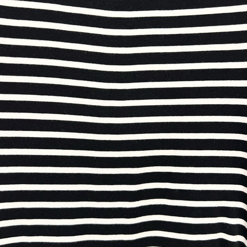 Lauren Ralph Lauren Striped Midi Dress Fit Flare Black White Quiet Luxury - Picture 4 of 9